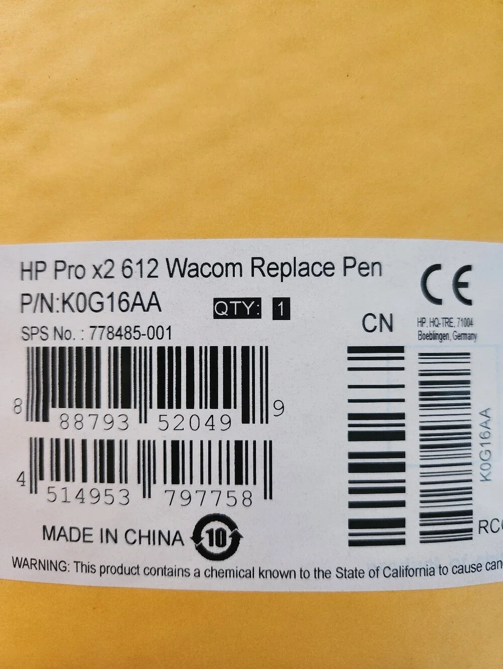HP Black Precision Stylus with Side Button